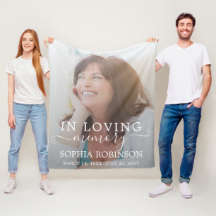Simple Modern Photo Memorial Keepsake Fleece Blanket