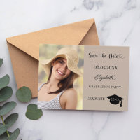 Simple modern photo mocha beige Graduation