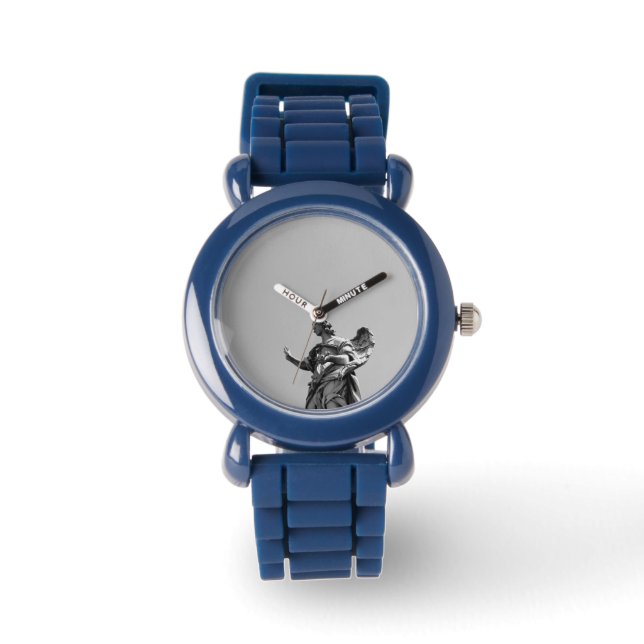 Simple, modern photo of seagull on top of statue watch (Front)