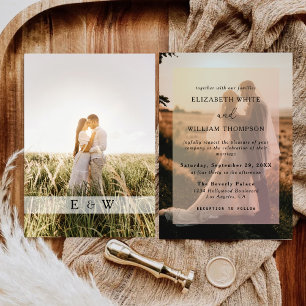 Simple Modern Photo Overlay Wedding Invitation