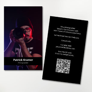 Simple Modern Photo QR Code Professional Business Card