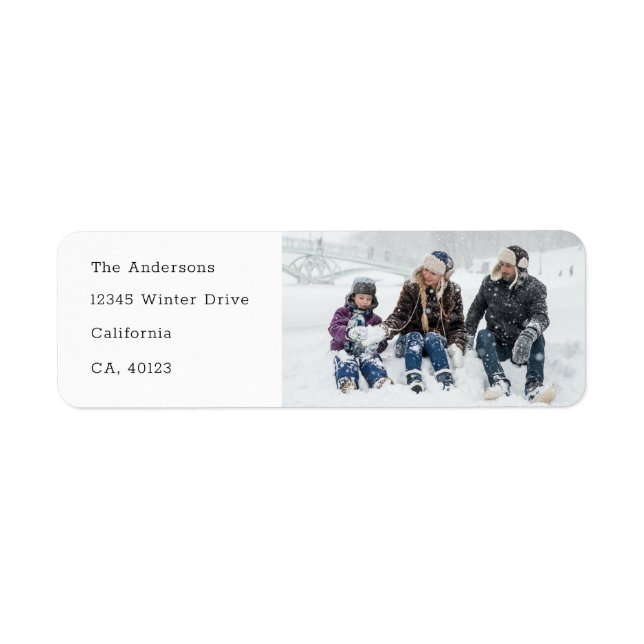 Simple Modern Photo Return Address Labels (Front)