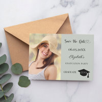 Simple modern photo sage green Graduation