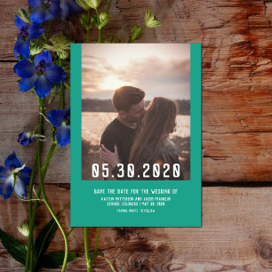 Simple Modern Photo Save the Date Arcadia Green