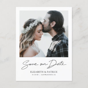 Simple Modern Photo Save the Date Invitation Postcard