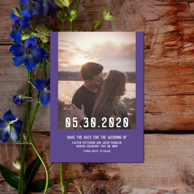 Simple Modern Photo Save the Date | Ultra Violet (Simple Modern Photo Save the Date - Ultra Violet)
