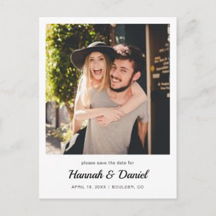 Simple Modern Photo Save the Date Wedding Announcement Postcard