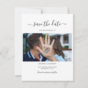 Simple Modern Photo Script Save the Date