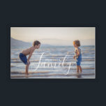 Simple Modern Photo Template Custom Family Name Acrylic Tray<br><div class="desc">Simple Modern Photo Template Custom Family Name Acrylic Tray features your favourite photo with your personalised family name. Makes a fantastic gift for Christmas,  birthday,  anniversary,  Mother's Day,  Father's Day,  Grandparents Day and more. Personalise by editing the text in the text box provided. Designed by ©Evco Studio www.zazzle.com/store/evcostudio</div>