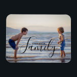 Simple Modern Photo Template Custom Family Name Magnet<br><div class="desc">Simple Modern Photo Template Custom Family Name Magnets features your favorite photo with your personalized family name. Makes a fantastic gift for Christmas,  birthday,  anniversary,  Mother's Day,  Father's Day,  Grandparents Day and more. Personalize by editing the text in the text box provided. Designed by ©Evco Studio www.zazzle.com/store/evcostudio</div>