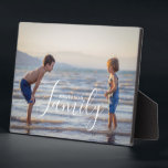 Simple Modern Photo Template Custom Family Name Plaque<br><div class="desc">Simple Modern Photo Template Custom Family Name Plaque features your favourite photo with your personalised family name. Makes a fantastic gift for Christmas,  birthday,  anniversary,  Mother's Day,  Father's Day,  Grandparents Day and more. Personalise by editing the text in the text box provided. Designed by ©Evco Studio www.zazzle.com/store/evcostudio</div>