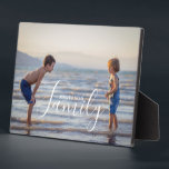 Simple Modern Photo Template Custom Family Name Plaque<br><div class="desc">Simple Modern Photo Template Custom Family Name Plaque features your favourite photo with your personalised family name. Makes a fantastic gift for Christmas,  birthday,  anniversary,  Mother's Day,  Father's Day,  Grandparents Day and more. Personalise by editing the text in the text box provided. Designed by ©Evco Studio www.zazzle.com/store/evcostudio</div>
