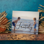 Simple Modern Photo Template Custom Family Name Plaque<br><div class="desc">Simple Modern Photo Template Custom Family Name Plaque features your favorite photo with your personalized family name. Makes a fantastic gift for Christmas,  birthday,  anniversary,  Mother's Day,  Father's Day,  Grandparents Day and more. Personalize by editing the text in the text box provided. Designed by ©Evco Studio www.zazzle.com/store/evcostudio</div>