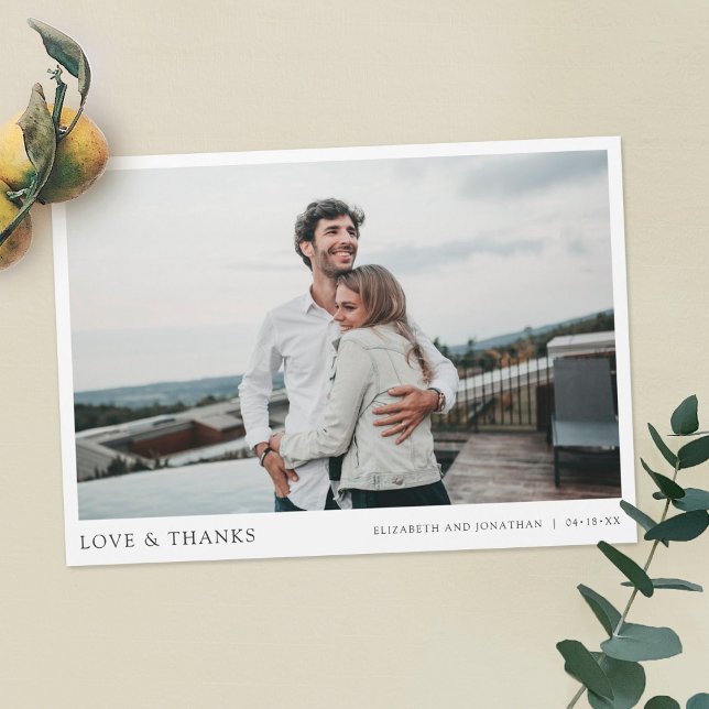 Simple Modern Photo Thank You Wedding Magnet Card (Creator Uploaded)