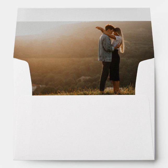 Simple Modern Photo Wedding Envelope (Back (Bottom))