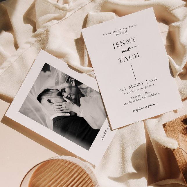 Simple Modern Photo Wedding Invitation (Creator Uploaded)