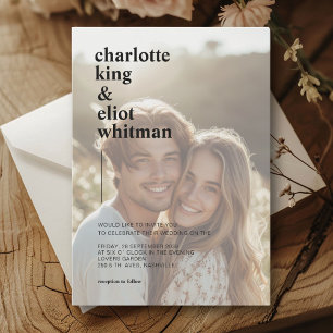 Simple, Modern, Photo, Wedding,  Invitation