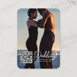 Simple Modern Photo Wedding QR Code RSVP Enclosure Card