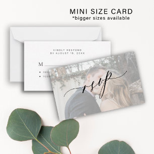 Simple modern photo wedding RSVP Card