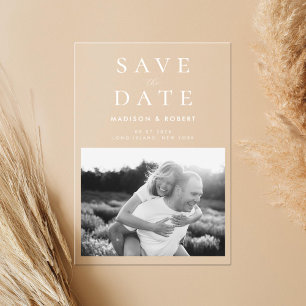 Simple Modern Photo Wedding Save The Date Acrylic Invitations