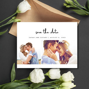 Simple Modern Photo Wedding Save the Date Announcement Postcard