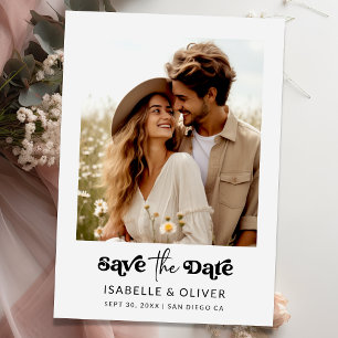 Simple Modern Photo Wedding Save the Date Card
