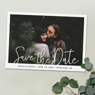 Simple Modern Photo Wedding Save The Date Magnets