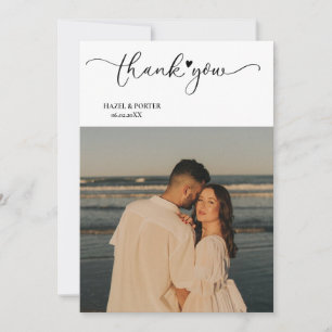 Simple Modern Photo Wedding Thank You Card