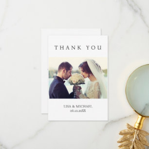 Simple Modern Photo Wedding Thank You Card