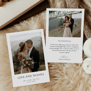 Simple Modern Photo Wedding Thank You Card