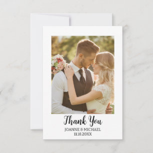 Simple Modern Photo Wedding Thank You Card