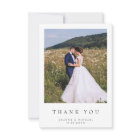 Simple Modern Photo Wedding Thank You Card W Note