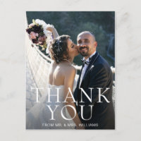 Simple Modern Photo Wedding Thank You