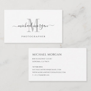 Simple Modern Photographer Script Business Card