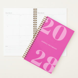 Simple Modern Pink Girly Bold Typography Planner