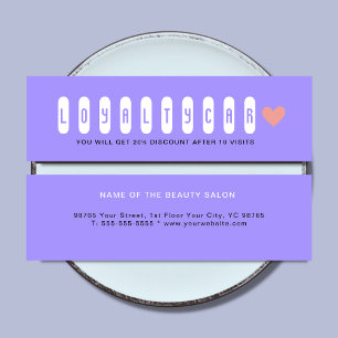 Simple Modern Pink Heart & Pastel Blue Reward  Loyalty Card