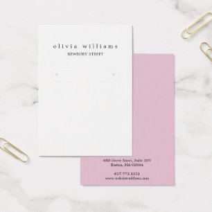 Simple Modern Pink Hoop Earring Display Card