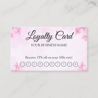 Simple Modern Pink Loyalty QR Code Business Card