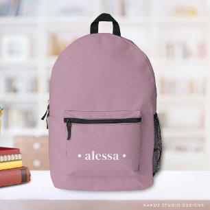 Simple Modern Pink Personalised Girl Backpack