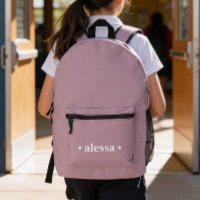 Simple Modern Pink Personalised Girl Backpack
