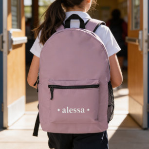 Simple Modern Pink Personalised Girl Backpack