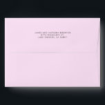Simple Modern Pink Return Address Envelope<br><div class="desc">This modern return address label envelope is easy to customise to include your address on the flap</div>