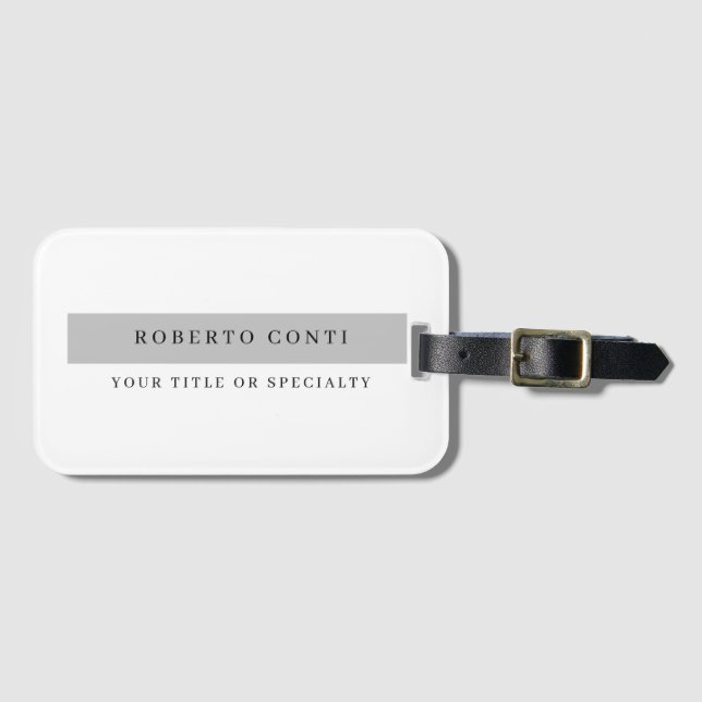 Simple Modern Plain Minimalist Luggage Tag (Front Horizontal)