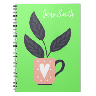 Simple modern plant pastel notebook