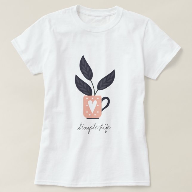 Simple modern plant pastel T-Shirt (Design Front)