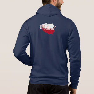 Simple Modern Poland Flag map Souvenir Hoodie