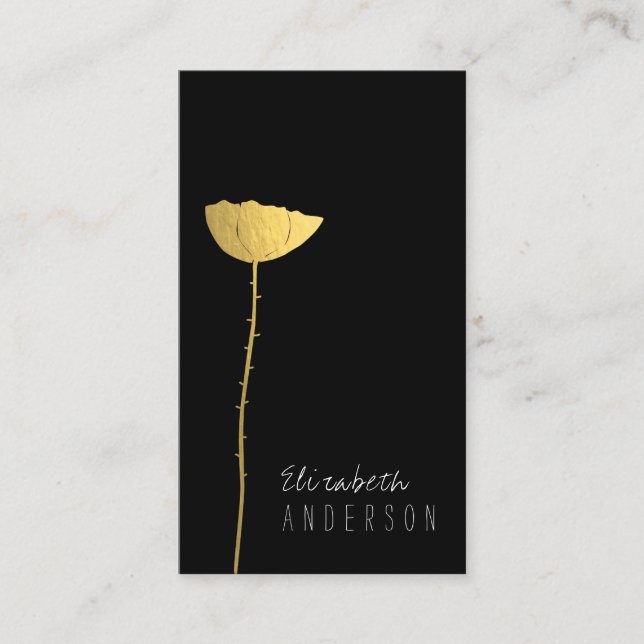 Simple & Modern Poppy Business Card (Front)