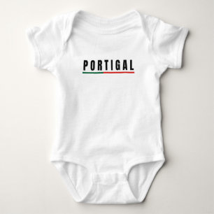 Simple Modern Portugal Art Letter Flag Souvenir  Baby Bodysuit