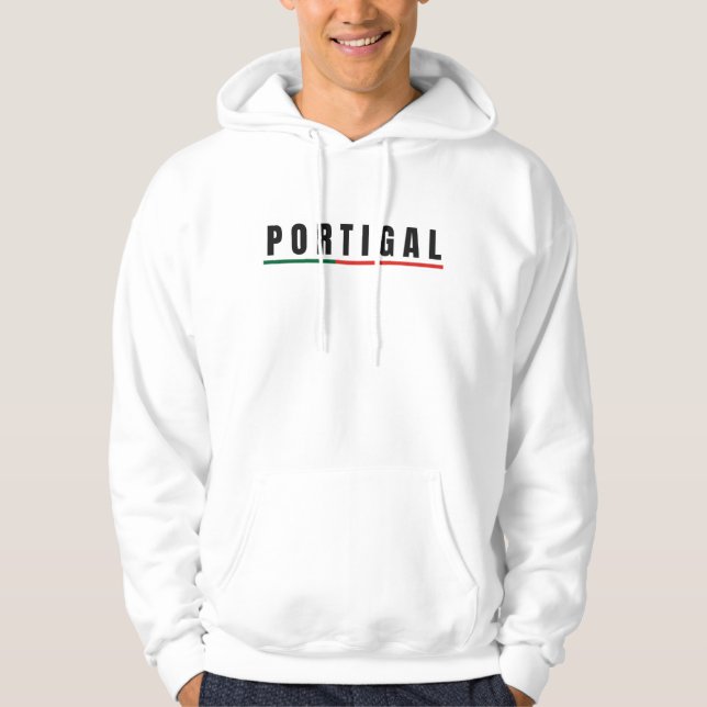 Simple Modern Portugal Art Letter Flag Souvenir  Hoodie (Front)