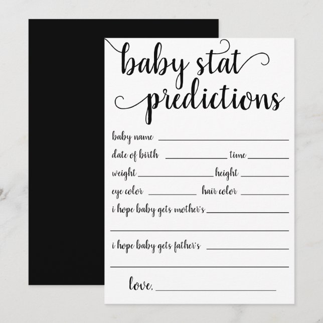 Simple Modern Prediction | Classic Keepsake Card (Front/Back)